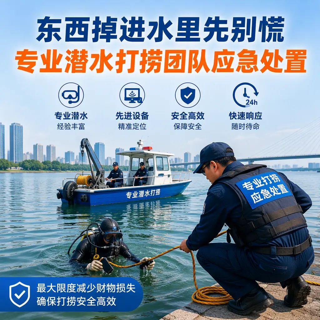 红安东西掉进水里先别慌，专业潜水打捞团队应急处置