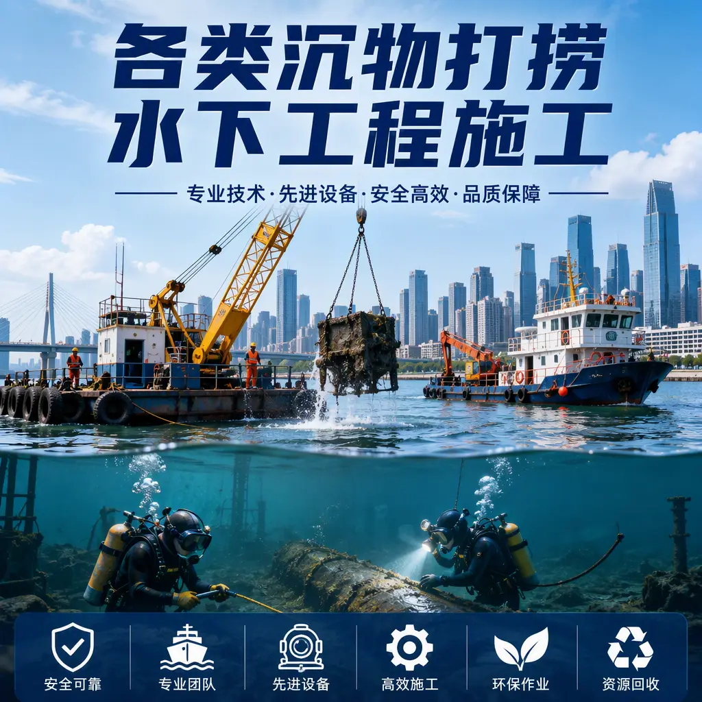 红安各类沉物打捞，水下工程施工